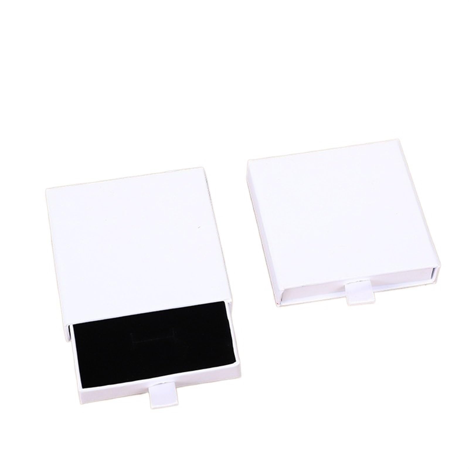 ABLNLPYOC 1PC Arrive Thin Kraft Paper Drawer Jewelry Packaging Box Greeting Card Necklace Bracelet Gift Package Case Boxes Dropshipping 1PC(White,10x10x2cm)