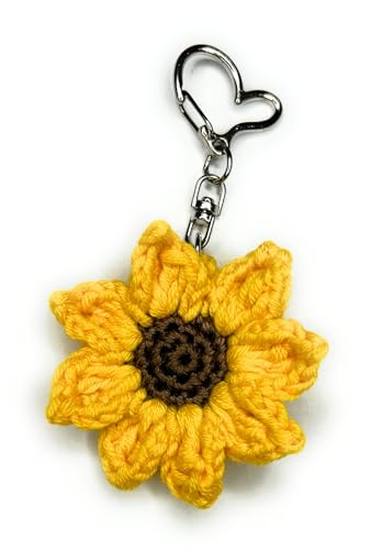 Handmade Crocheted Flower Keychain Keyring for Girls