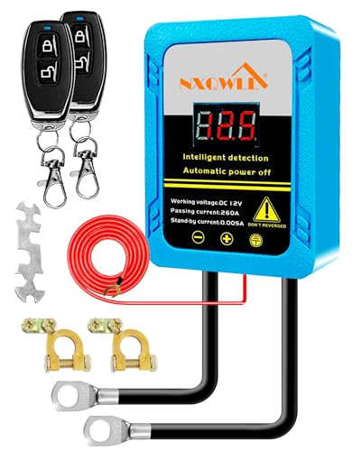 12V 260A Remote Battery Disconnect Switch, Disconnect Negative Car Kill Switch for Car Truck RV ATV Tractor Boat, Anti-Theft Battery Kill Switch Prevent Battery Drain