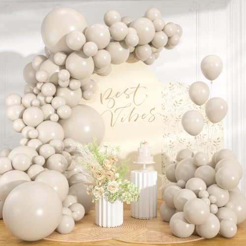 98pcs Sand White Balloon Garland Arch Kit | 18/12/10/5 Inch Balloons