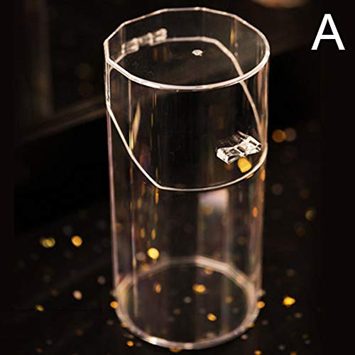 Preisvergleich Produktbild Gelentea Make-up-Pinselhalter Organizer, Schreibtisch-Aufbewahrungsbox, quadratisch, rund, sechseckig, für Make-up-Pinsel, transparentes Acryl, zum Aufklappen a