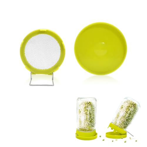 Wide Mouth Mason Jar Screen Lid for Sprouting Sprouting Jar Lid Kit with 316 Stainless Steel Mesh and Drain Tray for Broccoli Alfalfa & Mung Bean Sprouts 1 Lid + 1 Tray Jar Not Included