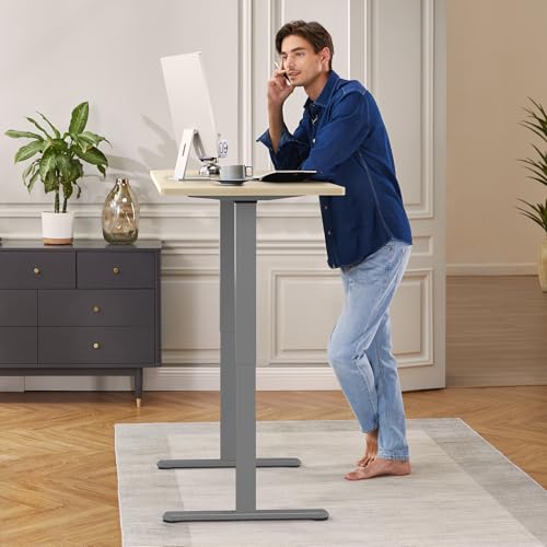 Image of ErGear Dual Motor Standing Desk Frame, Electric Adjustable Legs Compatible Desktop Size 44″-90″, 264 lbs Weight Capacity, 4 Memory Height Settings Stand up Desks Base, Grey Frame Only