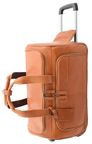 Sac fourre-tout en cuir véritable à roulettes pour le voyage