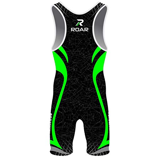 Roar Athletic Men's Wrestling Singlet Suit Bodywear Uniform (Professional Green, Xlarge) #TOP2