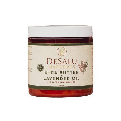 DESALU NATURALS Pure Unrefined Shea Butter with Lavender Oil - 100% Natural Body Butter for All Skin Types - Raw African Shea Butter for Face & Hair