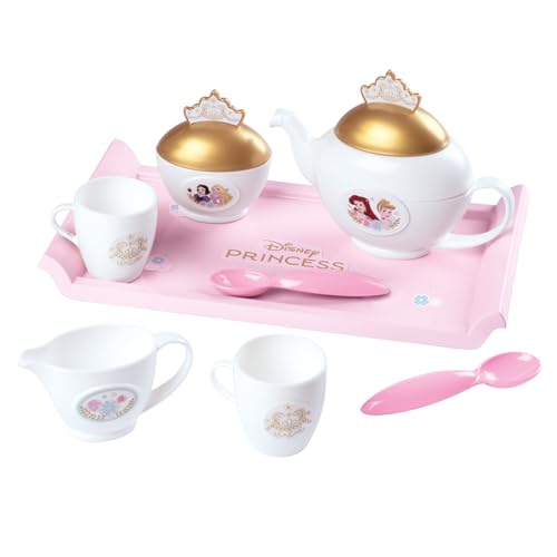 Smoby - Disney Princesses - Set Dinette - Pause Goûter - Divers Accessoires - Plateau, Théière, Sucrier, Pot à Lait, Tasses Et Cuillères - A Partir de 3...