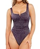 Popilush Sparkly Tops for Women - Square Neck Shapewear Bodysuit Tummy Control Sleeveless Body suit Going Out Tank Tops