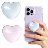Handy Halter Griffhalter 2 Stück, Handy Zubehör Herz Design, Handygriff & Handy Griff zum Festhalten, Handy Alternative, Handyhalter Hand für Smartphone (Rosa & Blau)