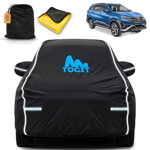 Image of Mini Fortuner Waterproof Long Life Car Cover with Safety Glow Reflective Strap, Premium Stretchable Velvet Velour Fabric, Machine Washable, Tri-Stitch Custom Fit with Mirror Pocket