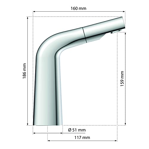 Mitigeur lavabo EISL chromé avec douchette extractible pour le lavage des cheveux - 8