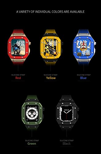 Kit modification Apple Watch 44mm bracelet caoutchouc bumper bleu - 3
