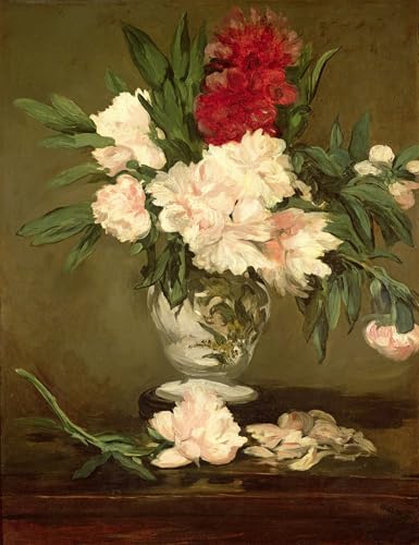 Vase de pivoines Edouard Manet Toile 60x90cm Habillage Mur Vide Salon Maison