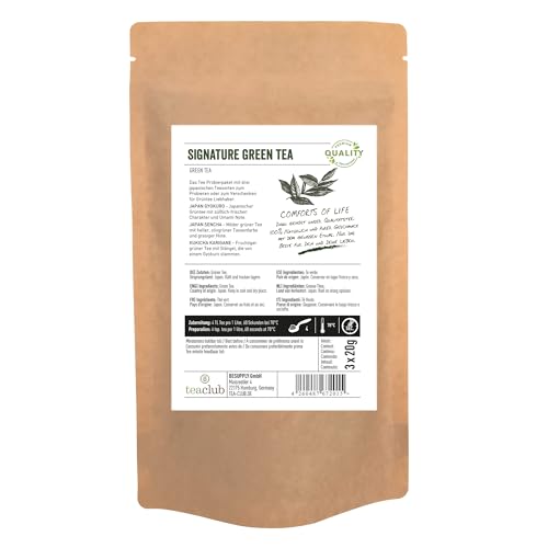 Japanischer Grüner Tee Lose Probierset Geschenkset 3x 20g, Signature Premium Grüntee Japan Sencha Gyokuro Kukicha, Japanese Green Tea TeaClub