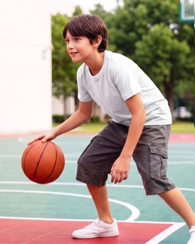 Image of LAPASA Boys & Girls Cotton T-Shirts 4 Pack Tagless Tees for 3T-13Y Kids K01 | Ribbed Crewneck Short Sleeve Undershirts for Toddlers and Teens. Soft, Breathable, Ideal for School /Daily Wear /Sport