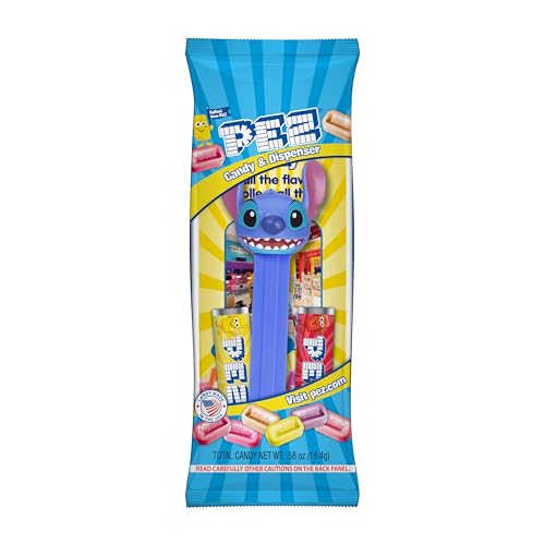 Image of Disney Stitch PEZ Dispensers Party Pack - 12 Count Individually Wrapped Candy & Collectible Dispensers, Birthday Party Favors, Gift Bags, Event Treats