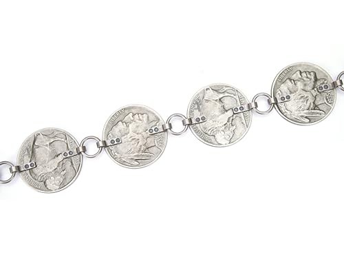 M CNBOME Women's Antique Silver Western Cowboy Carved Round Buckle Chain Belt Adjustable Metal Belt (XLarge)4