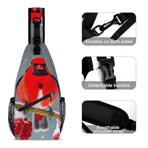 Sac poitrine Birds Snow Cranberries imprimé nature pour cyclisme