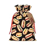 Longzehao Fun Food Hot Dogs - Bolsas de regalo con cordón para Navidad, vacaciones, fiesta de cumpleaños
