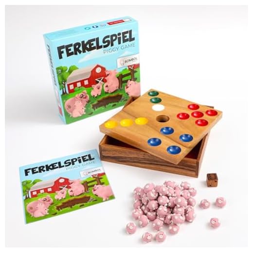 ROMBOL Ferkelspiel - Das Würfelspiel mit den süßen Ferkeln für die ganze Familie