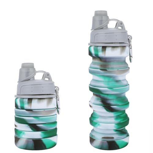 MAKERSLAND Collapsible Water Bottle for Adults, Boys, Students, Kids, Reusable Silicone Foldable...