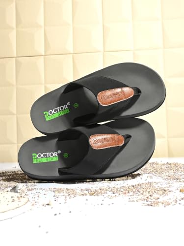 Image of Men's Cushioned Flip Flops | Soft Comfortable Thong Slippers for Everyday Wear | Lightweight Anti-Slip Casual Beach Sandals for Indoor Outdoor Use