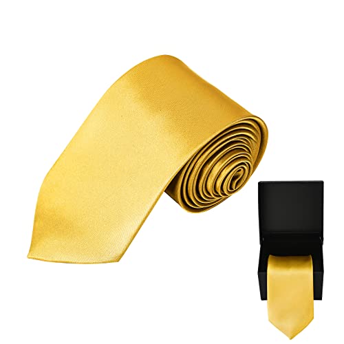 Image of Solid Satin Tie Pure Color Necktie Mens Ties + Gift Box