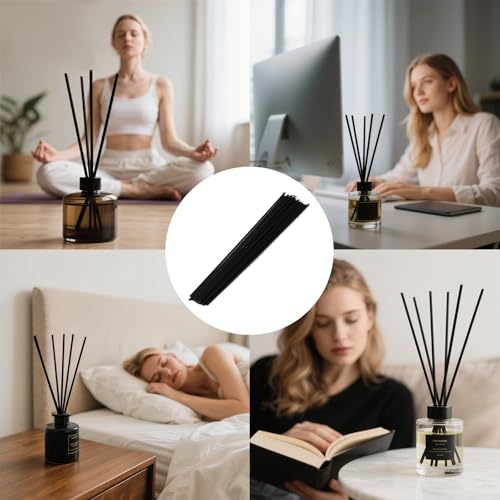 FTXRV 20 Bâtonnets Diffuseur de Parfum en Fibre, Tiges de Rechange Noires pour Huiles Essentielles, Accessoire Aromathérapie pour Maison et Bureau, 30cm x 4mm – vue 6