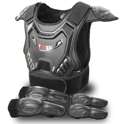 Kids Armor Vest Suit for Dirt Bike, Back Chest Protector for Motocross ATV ,Youth Extreme Sports Protective Gear (Black) by YEBCKZL - Used condition - US$47.49