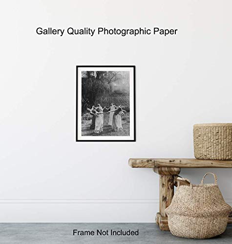 Wiccan Decor - Witch Coven - Wicca Decor - Gift For Witchcraft And Black Magic Fans - Gothic Wall Art - Goth Room Decor - Creepy Scary Vintage Picture Photo - Halloween Decorations #TOP7