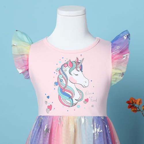 Akyzic Toddler Tulle Dress Unicorn Outfit Birthday Princess Party Girls Summer Causal Tutu Skirts4
