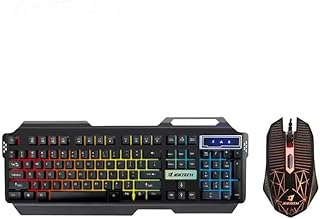 JERTECH KM950 - USB Gaming Keyboard and Mouse Combo - With Cool Lighting Effects - Quick Key Reaction - Modern Design - Black