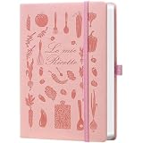 HwxBen Ricettario da Scrivere A5 con Indice – Quaderno Ricette da Compilare, Libro di Cucina, Meal Prep Libro, Quaderno per Ricette con Copertina Rigida– Ros