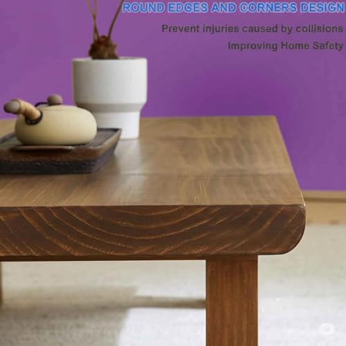Image of Japanese Style Sheesham Wood Coffee Table for Living Room, Dining Room, Bedroom, Kitchen, Office Home Decor (60x50x38)