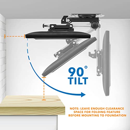 Mount-It! Flip Down TV & Monitor Mount, Under Cabinet & Ceiling Bracket for Kitchens, RVs & Small Spaces | Fits 13–37 Inch Screens | VESA 75x75 100x100 200x200 | Tilt & Swivel | 44 lbs Capacity by Mount-It! - Image 2