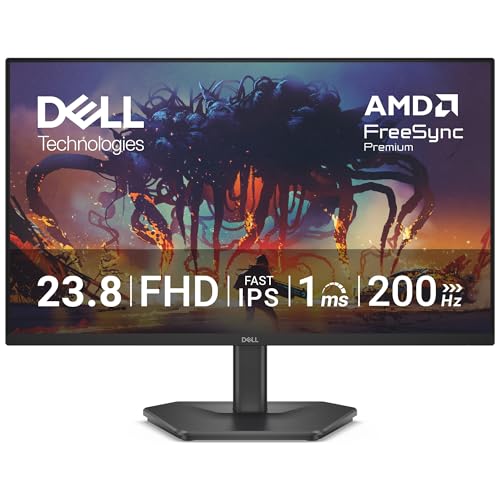 タイムセール商品5 - Dell SE2425HG 23.8インチ ゲーミングモニター(3年保証/FHD/Fast IPS,非光沢/DP1.4x1,HDMIx2,/FreeSync Premium/sRGB 99%/傾き/1ms,200Hz)