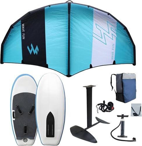 WYBYYDS Inflatable Hydrofoil Board & Wind Wing Combo - Portable Handheld Surf Sail with Window, Lightweight Wingfoil Board for Kitesurfing, Wing Surfing and Adventure