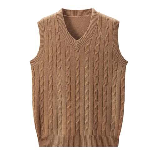Men’S Fashion V-Neck Wool Sweater Vest Thin Knit Sleeveless Pullover Jumper
