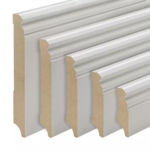 Sockelleisten Hellgrau MDF foliert Hamburger Berliner Profil 80mm