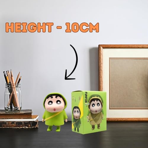 Image of FUNFOB Shinchan Action Figure | Shin chan Figurine Cartoon Figures Toys for Boys & Girls PVC Multicolour (Shinchan Rain Green)