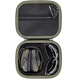 Baval Storage Case Compatible with Walkers Razor Slim/Howard Leight Honeywell Impact Sport/Prohear 066 016 Electronic Ear Protection Muffs and Shooting Glasses(Army Green Case)