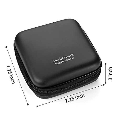 LIOVODE DVD Case, 48 Capacity EVA CD Case Holder Storage Organizer Portable Protective DVD Wallet Holder for Car (48 Capacity, Black48) by LIOVODE - Used condition - Image 7