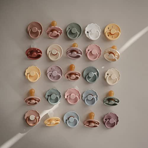 Frigg Moon Natural Rubber Baby Pacifier | Made In Denmark | Bpa-Free (Soft Lilac/Daffodil, 6-18 Months) 2-Pack #TOP5