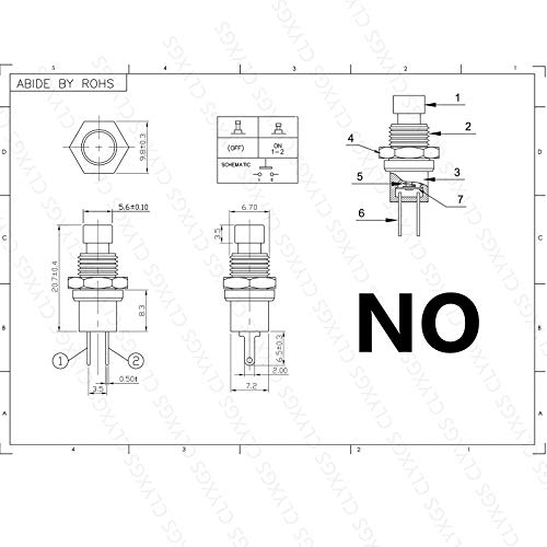 Clyxgs Momentary Push Button Switch，Spst Normal Open No Switch 2 Pin Mini Micro 1A 250V Ac Black +Red Cap 30 Pcs #TOP3