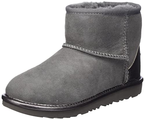 UGG Classic Mini Shine, Bottes Classiques Garçon Unisex Kinder, Charcoal, 26 EU