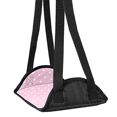 Preisvergleich Produktbild Flugzeugfuß-Hängematte Schreibtisch Fuß-Hängematte Reise Fußstütze Home Zubehör Beinstütze Pink & Weiß Punktemuster 0101 Reise Fußstütze