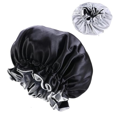 YTYHFEM Silk Satin Bonnet For Lady Sleep Cap Headwrap Hat Hair Wrap Cap Head Cover Bonnet Hat Satin Sleep Cap Adjustable Sleep Night Cap-white
