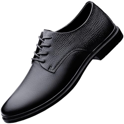 Men’s Leather Lace Up Oxford Shoes Comfortable Dress for Office and Events