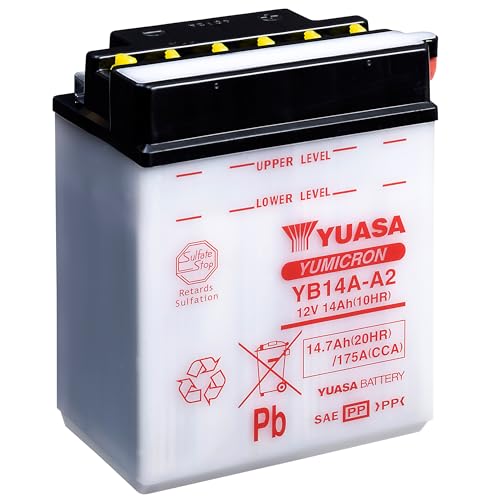 YUASA YB14A-A2 Batterie de Moto 12V 14Ah pour motards exigeants