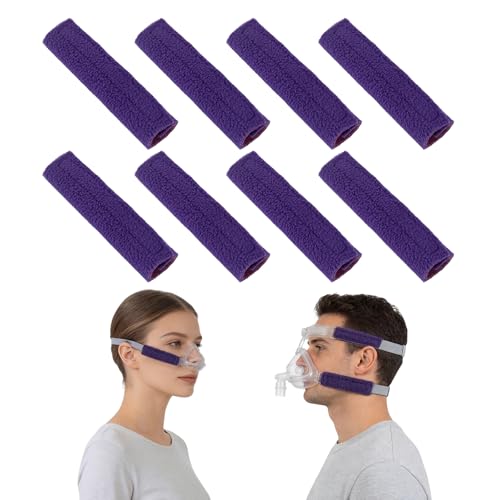 8-Pack CPAP Headgear Strap Covers, CPAP Mask Cushions, CPAP Supplies for Sleep Apnea Mask, Comfortable CPAP Accessories and Skin Protector Compatible with Most CPAP Strap to Reduce Discomfort (Purple)